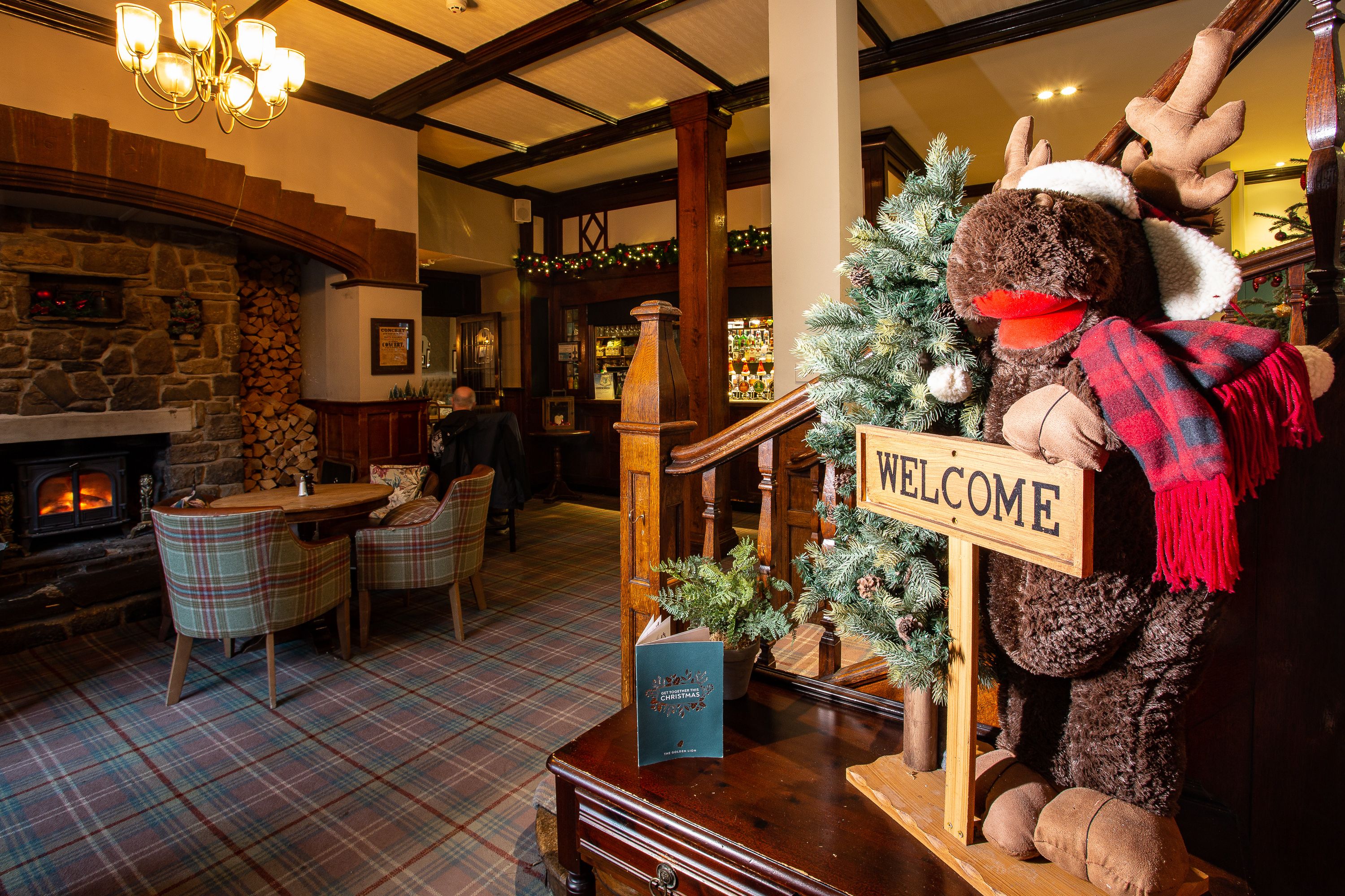 christmas decorations at golden lion