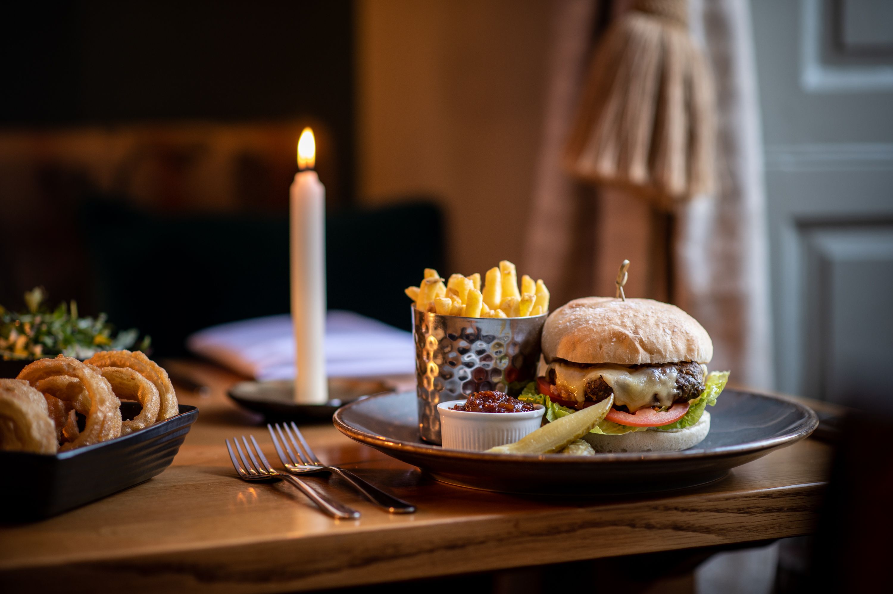 burger and fries